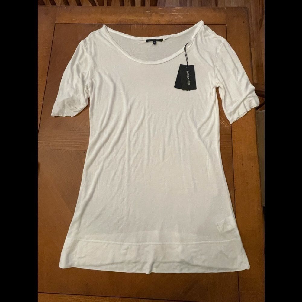 NWT Patrizia Pepe Super Soft Viscose White Tee Shirt Size U - Picture 5 of 10